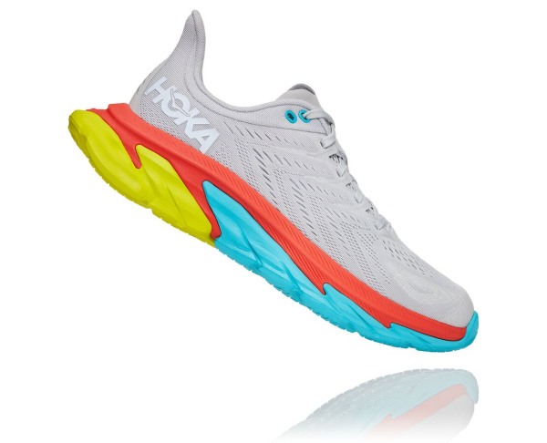 Hoka One One Clifton Edge Mens UK - White Road Running Shoes - RJZCH5896